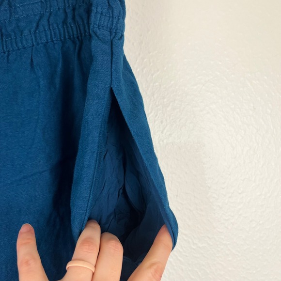Anthropologie Linen Extra Wide Leg Lounge Pants XL NWT Boho Earthy Beach Blue - Picture 6 of 13